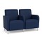 Lesro Siena Lounge Reception 2 Seat Tandem Seating, Brushed Steel, MD Ink Upholstery SN2103 - alternate 1